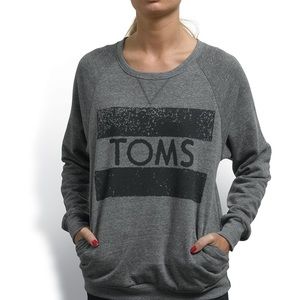 TOMS gray and black crew neck sweatshirt